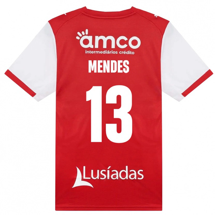 Danxen Uomo Maglia Emmanuel Mendes #13 Bianco Rosso Nero Kit Gara Home 2026/27 Maglietta