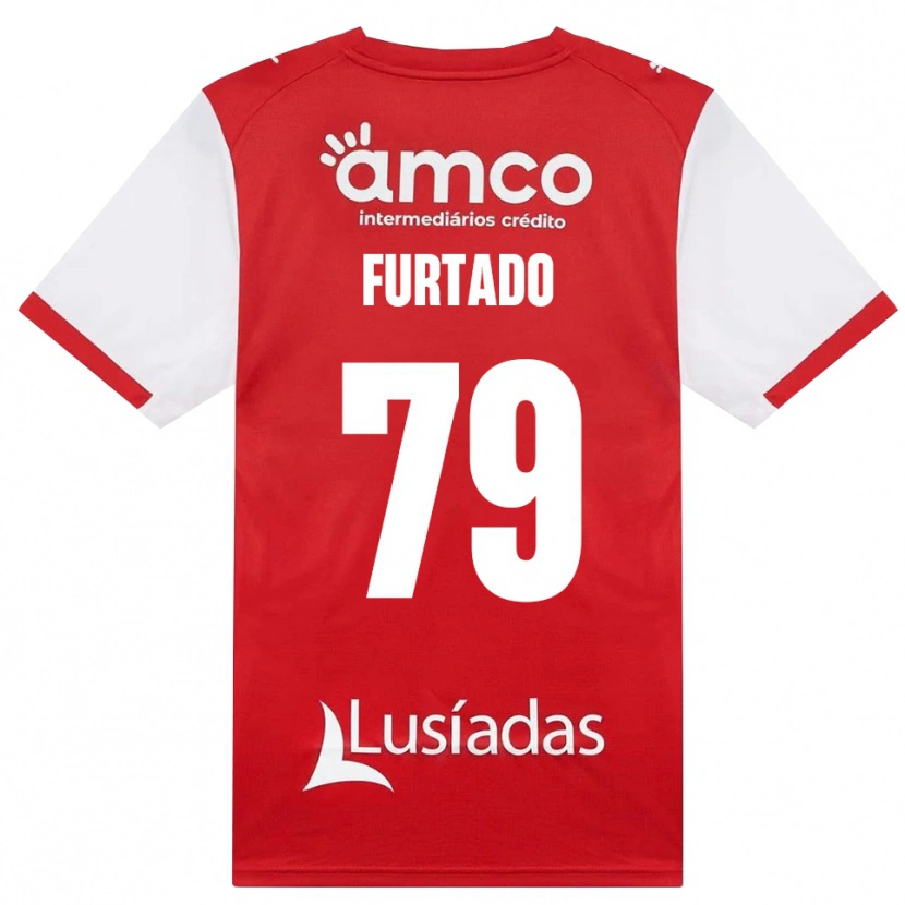 Danxen Uomo Maglia Rúben Furtado #79 Bianco Rosso Nero Kit Gara Home 2026/27 Maglietta
