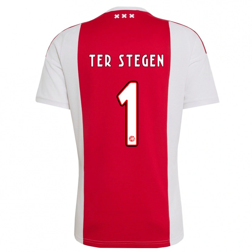 Danxen Uomo Maglia Marc-André Ter Stegen #1 Rosso Bianco Giallo Kit Gara Home 2026/27 Maglietta