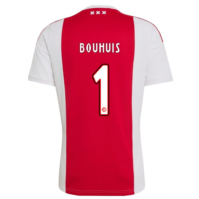 Danxen Uomo Maglia Jens Bouhuis #1 Rosso Bianco Giallo Kit Gara Home 2026/27 Maglietta