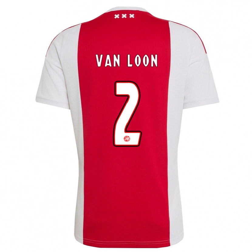 Danxen Uomo Maglia Gerain Van Loon #2 Rosso Bianco Giallo Kit Gara Home 2026/27 Maglietta