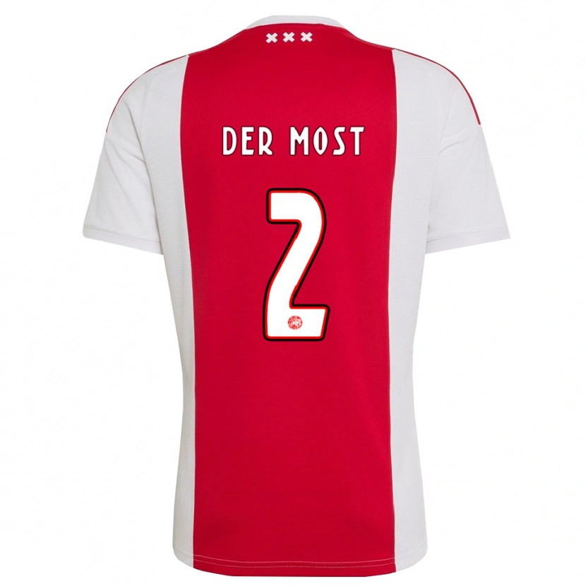 Danxen Uomo Maglia Liza Van Der Most #2 Rosso Bianco Giallo Kit Gara Home 2026/27 Maglietta