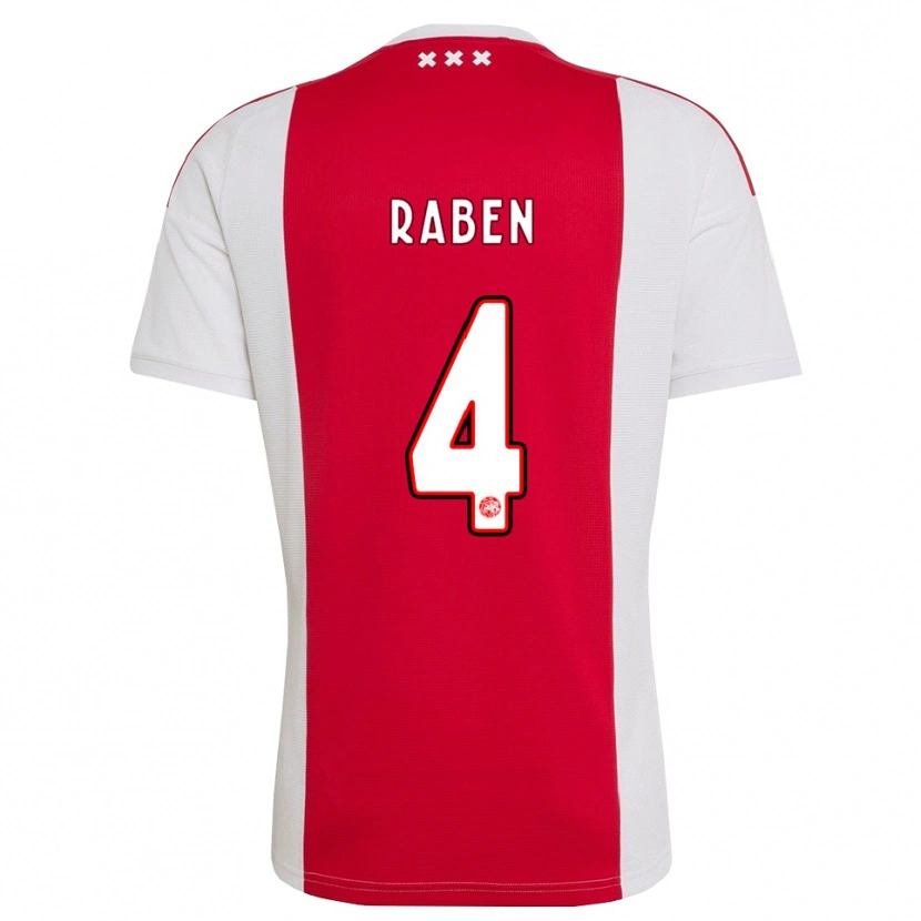 Danxen Uomo Maglia Niall Raben #4 Rosso Bianco Giallo Kit Gara Home 2026/27 Maglietta