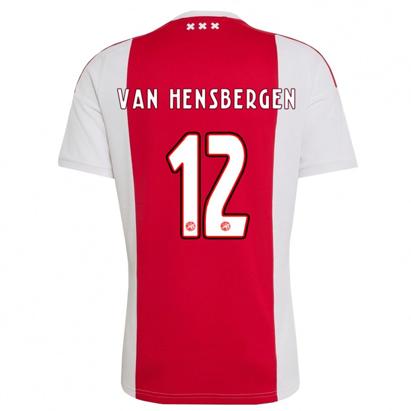 Danxen Uomo Maglia Jade Van Hensbergen #12 Rosso Bianco Giallo Kit Gara Home 2026/27 Maglietta