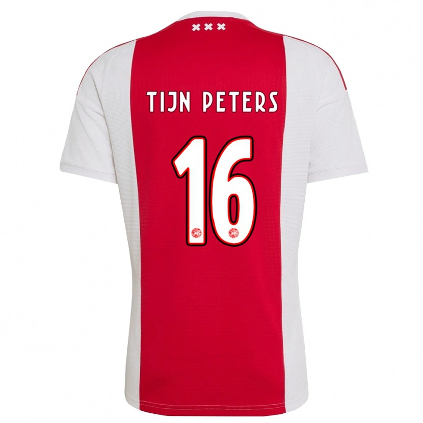 Danxen Uomo Maglia Tijn Peters #16 Rosso Bianco Giallo Kit Gara Home 2026/27 Maglietta