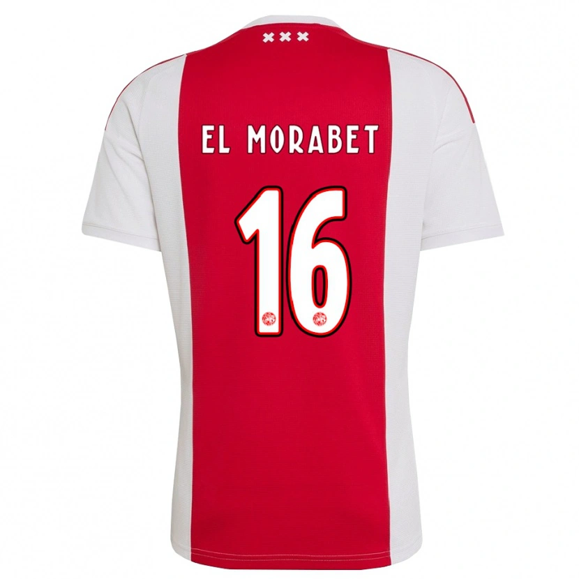 Danxen Uomo Maglia Younes El Morabet #16 Rosso Bianco Giallo Kit Gara Home 2026/27 Maglietta