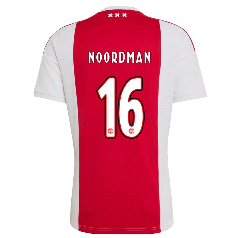 Danxen Uomo Maglia Danique Noordman #16 Rosso Bianco Giallo Kit Gara Home 2026/27 Maglietta