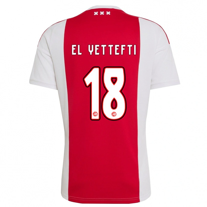 Danxen Uomo Maglia Adil Amghar El Yettefti #18 Rosso Bianco Giallo Kit Gara Home 2026/27 Maglietta