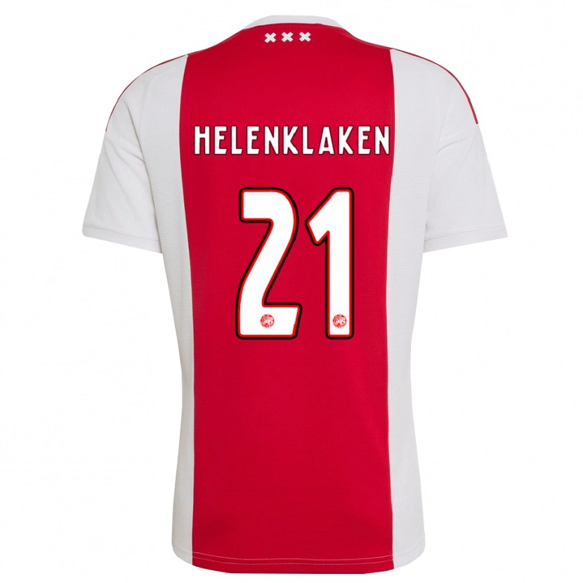 Danxen Uomo Maglia Sjors Helenklaken #21 Rosso Bianco Giallo Kit Gara Home 2026/27 Maglietta
