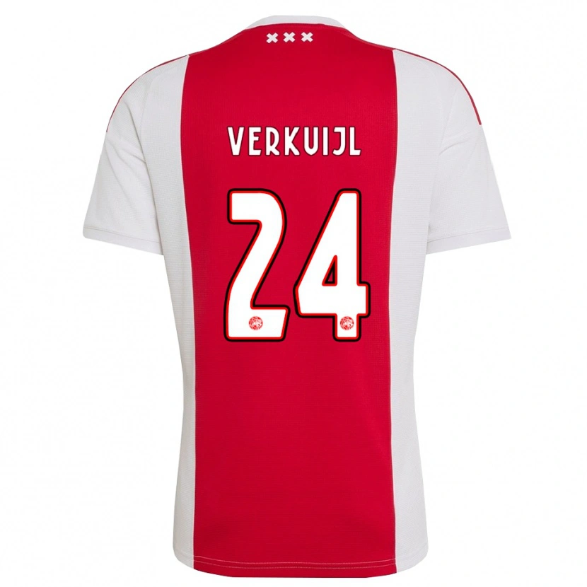 Danxen Uomo Maglia Mark Verkuijl #24 Rosso Bianco Giallo Kit Gara Home 2026/27 Maglietta