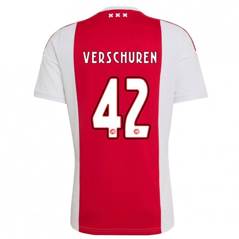 Danxen Uomo Maglia Nick Verschuren #42 Rosso Bianco Giallo Kit Gara Home 2026/27 Maglietta