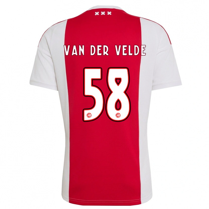Danxen Uomo Maglia Valentijn Van Der Velde #58 Rosso Bianco Giallo Kit Gara Home 2026/27 Maglietta