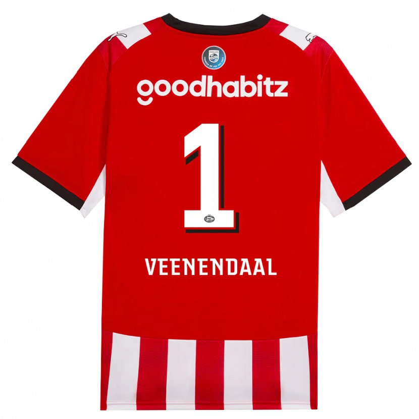 Danxen Uomo Maglia Sari Van Veenendaal #1 Rosso Bianco Nero Kit Gara Home 2026/27 Maglietta