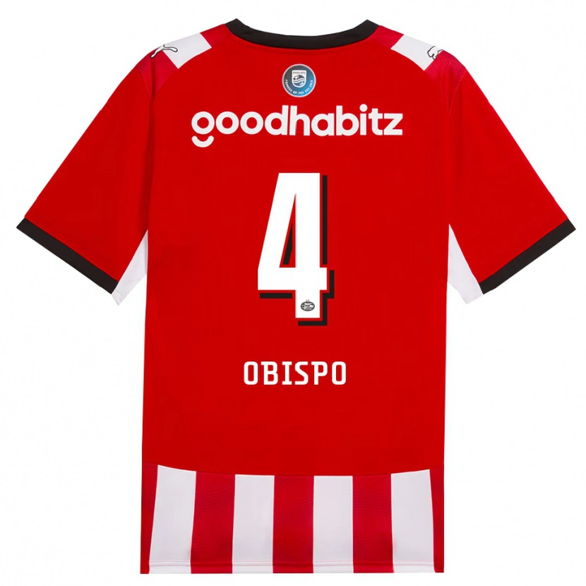Danxen Uomo Maglia Armando Obispo #4 Rosso Bianco Nero Kit Gara Home 2026/27 Maglietta