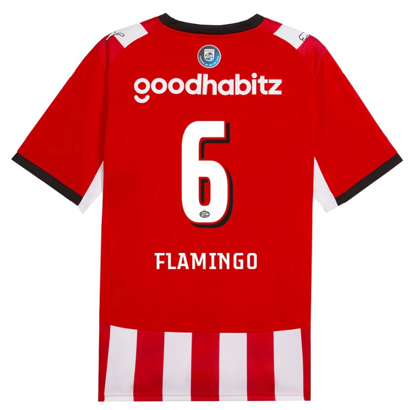 Danxen Uomo Maglia Ryan Flamingo #6 Rosso Bianco Nero Kit Gara Home 2026/27 Maglietta