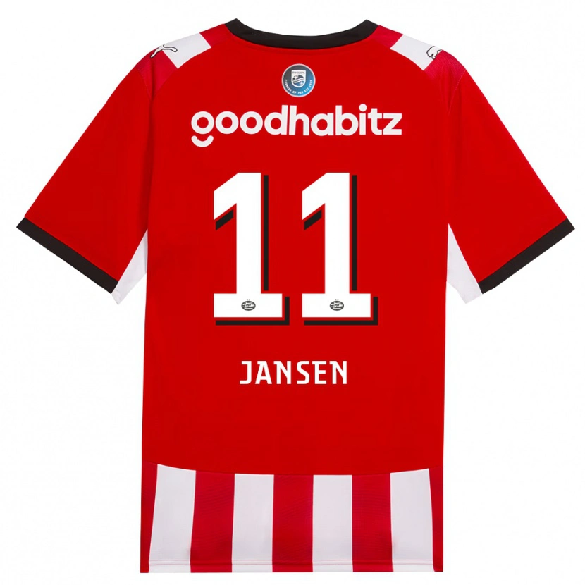 Danxen Uomo Maglia Renate Jansen #11 Rosso Bianco Nero Kit Gara Home 2026/27 Maglietta