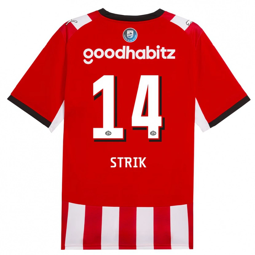 Danxen Uomo Maglia Laura Strik #14 Rosso Bianco Nero Kit Gara Home 2026/27 Maglietta