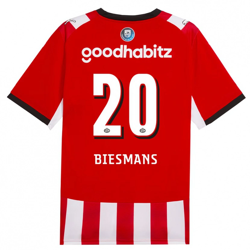 Danxen Uomo Maglia Julie Biesmans #20 Rosso Bianco Nero Kit Gara Home 2026/27 Maglietta