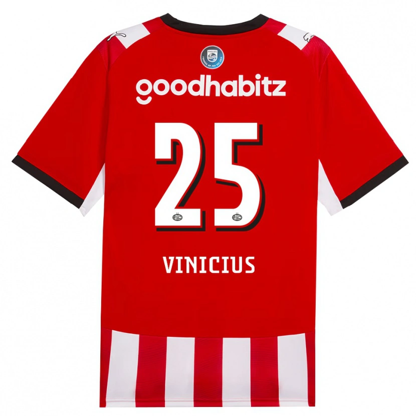 Danxen Uomo Maglia Carlos Vinicius #25 Rosso Bianco Nero Kit Gara Home 2026/27 Maglietta
