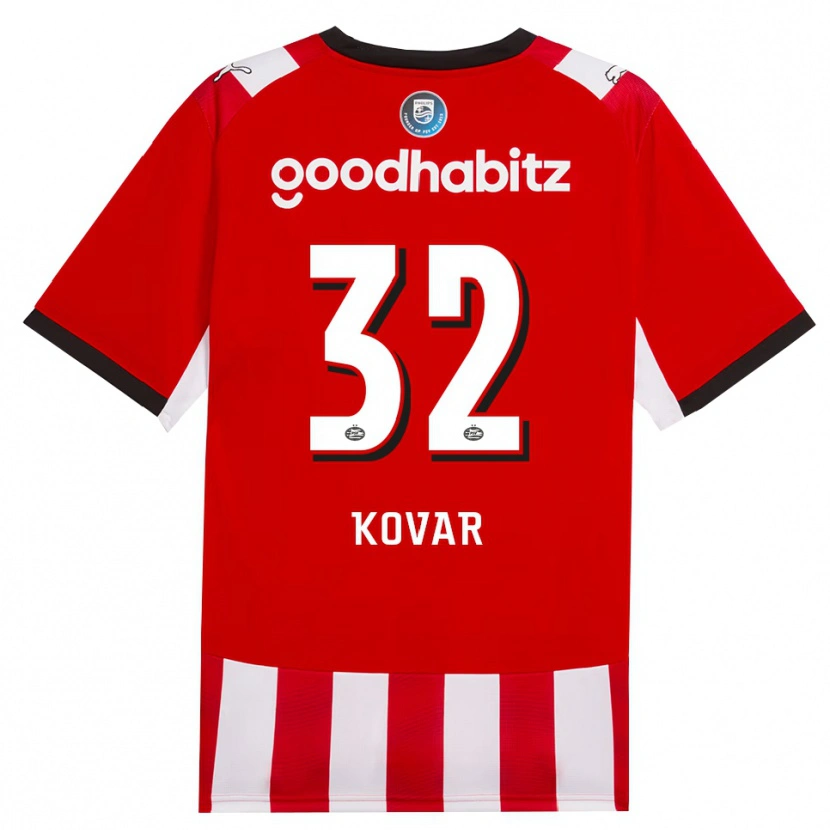 Danxen Uomo Maglia Matej Kovar #32 Rosso Bianco Nero Kit Gara Home 2026/27 Maglietta