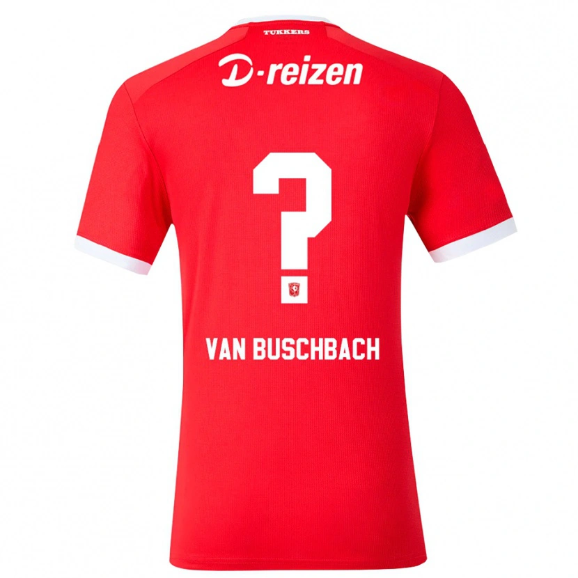 Danxen Uomo Maglia Myles Van Buschbach #0 Rosso Bianco Kit Gara Home 2026/27 Maglietta