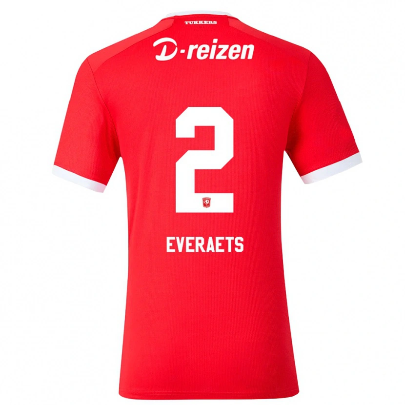 Danxen Uomo Maglia Kim Everaets #2 Rosso Bianco Kit Gara Home 2026/27 Maglietta