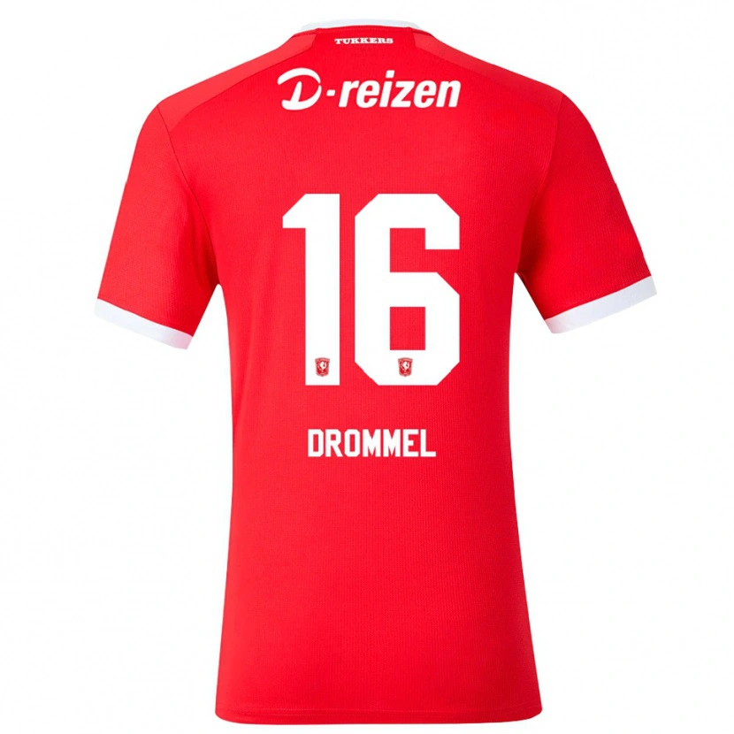 Danxen Uomo Maglia Joël Drommel #16 Rosso Bianco Kit Gara Home 2026/27 Maglietta