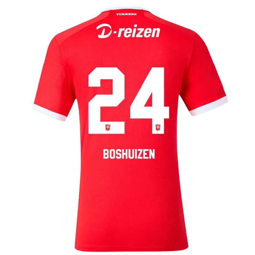 Danxen Uomo Maglia Annouk Boshuizen #24 Rosso Bianco Kit Gara Home 2026/27 Maglietta