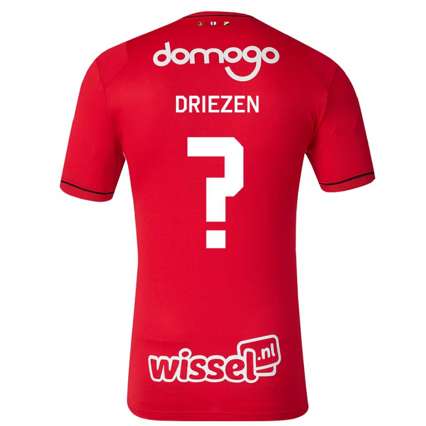 Danxen Uomo Maglia Michel Driezen #0 Rosso Bianco Nero Kit Gara Home 2026/27 Maglietta