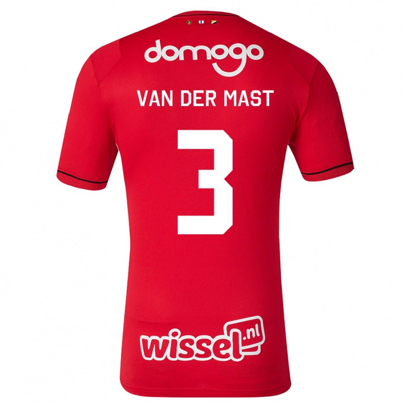 Danxen Uomo Maglia Hylke Van Der Mast #3 Rosso Bianco Nero Kit Gara Home 2026/27 Maglietta