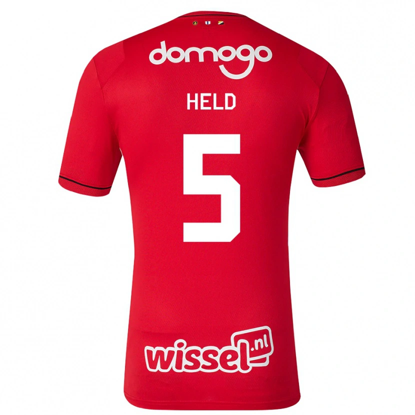 Danxen Uomo Maglia Nazjir Held #5 Rosso Bianco Nero Kit Gara Home 2026/27 Maglietta