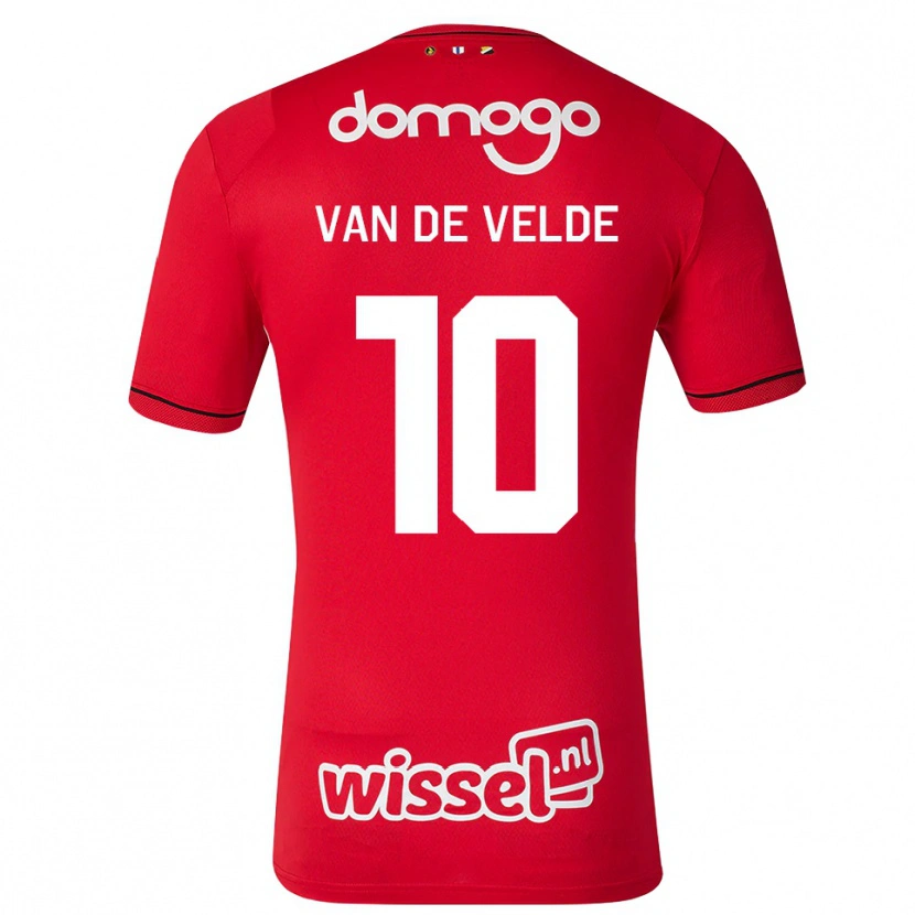 Danxen Uomo Maglia Senne Van De Velde #10 Rosso Bianco Nero Kit Gara Home 2026/27 Maglietta