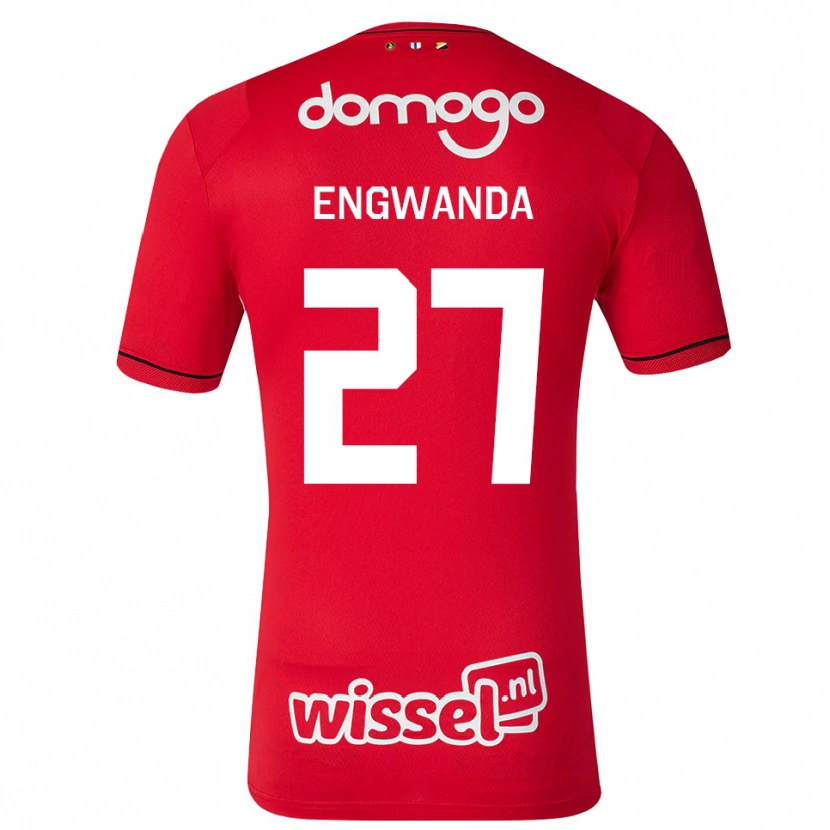 Danxen Uomo Maglia Alonzo Engwanda #27 Rosso Bianco Nero Kit Gara Home 2026/27 Maglietta