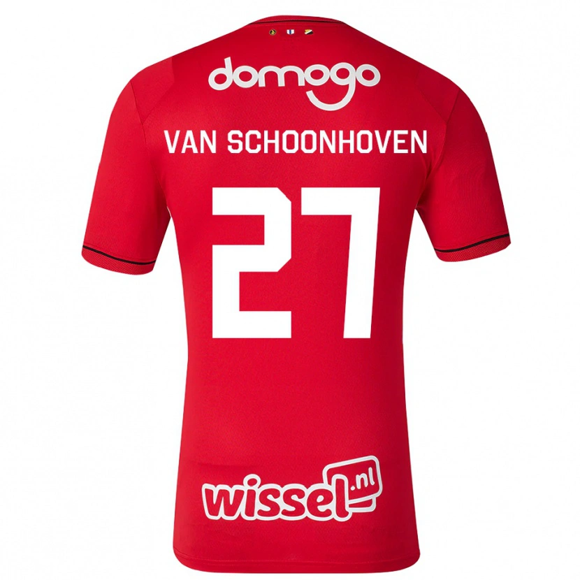 Danxen Uomo Maglia Nurija Van Schoonhoven #27 Rosso Bianco Nero Kit Gara Home 2026/27 Maglietta