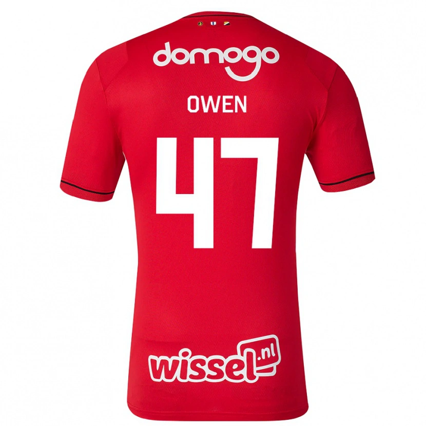 Danxen Uomo Maglia Emmanuel Chigozie Owen #47 Rosso Bianco Nero Kit Gara Home 2026/27 Maglietta