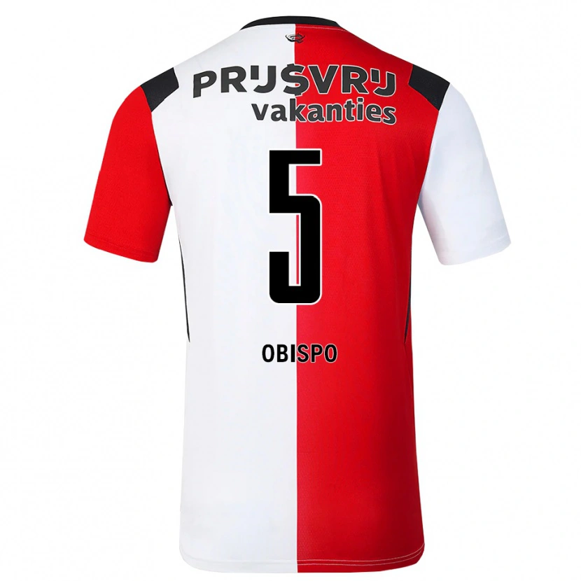 Danxen Uomo Maglia Celainy Obispo #5 Rosso Bianco Nero Kit Gara Home 2026/27 Maglietta
