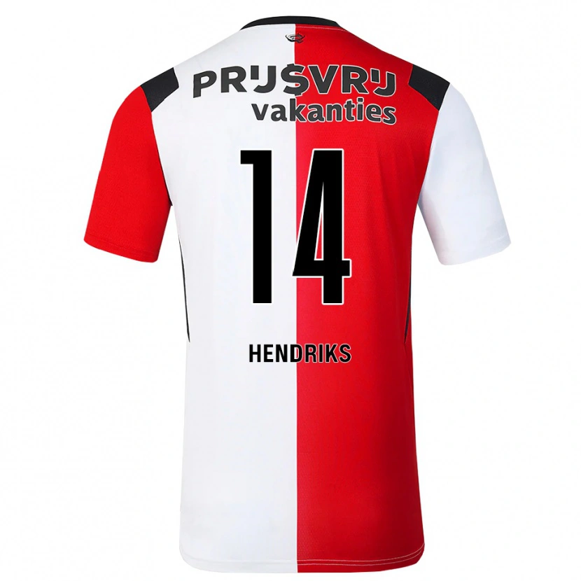 Danxen Uomo Maglia Kim Hendriks #14 Rosso Bianco Nero Kit Gara Home 2026/27 Maglietta