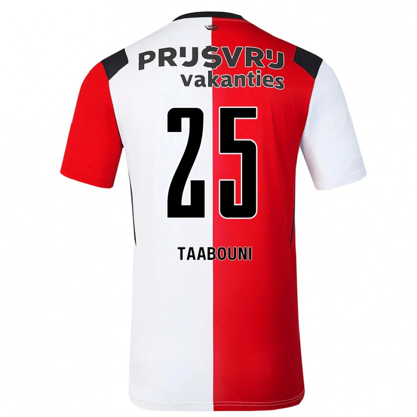 Danxen Uomo Maglia Mohamed Taabouni #25 Rosso Bianco Nero Kit Gara Home 2026/27 Maglietta