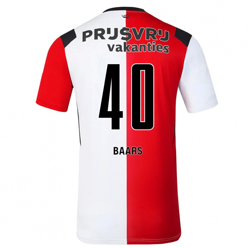 Danxen Uomo Maglia Guus Baars #40 Rosso Bianco Nero Kit Gara Home 2026/27 Maglietta