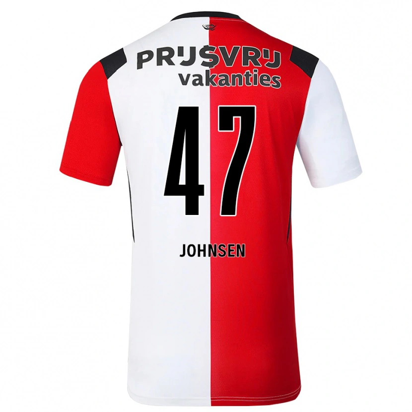 Danxen Uomo Maglia Mikael Torset Johnsen #47 Rosso Bianco Nero Kit Gara Home 2026/27 Maglietta