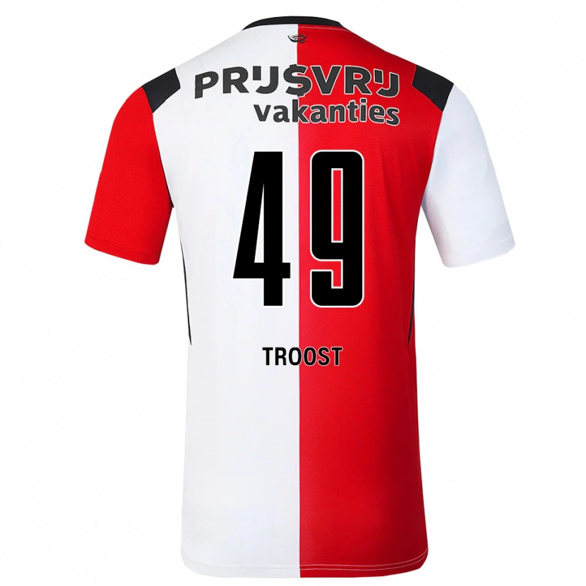 Danxen Uomo Maglia Tein Troost #49 Rosso Bianco Nero Kit Gara Home 2026/27 Maglietta