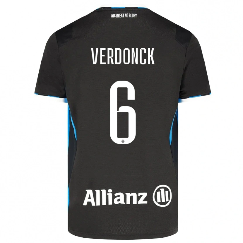 Danxen Uomo Maglia Saar Verdonck #6 Nero Rosso Blu Kit Gara Home 2026/27 Maglietta