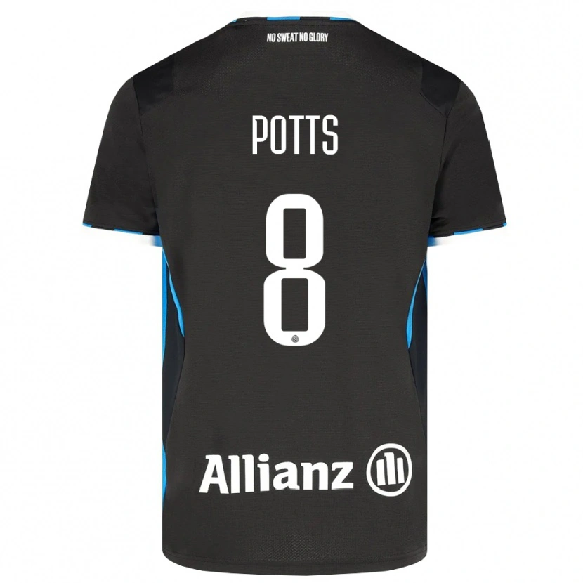 Danxen Uomo Maglia Freddie Potts #8 Nero Rosso Blu Kit Gara Home 2026/27 Maglietta
