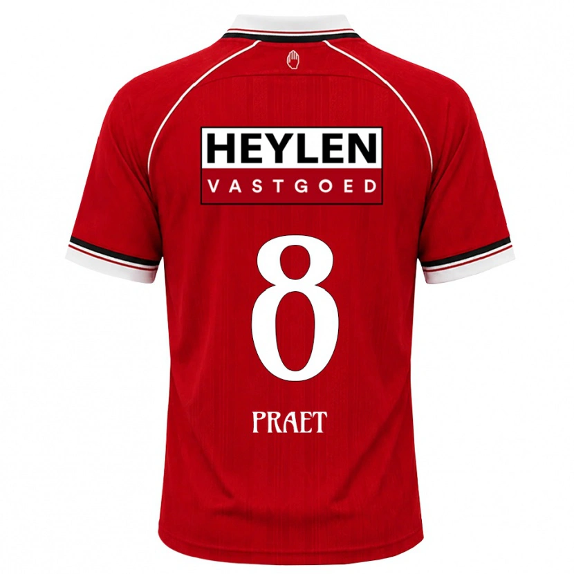 Danxen Uomo Maglia Dennis Praet #8 Rosso Bianco Nero Kit Gara Home 2026/27 Maglietta
