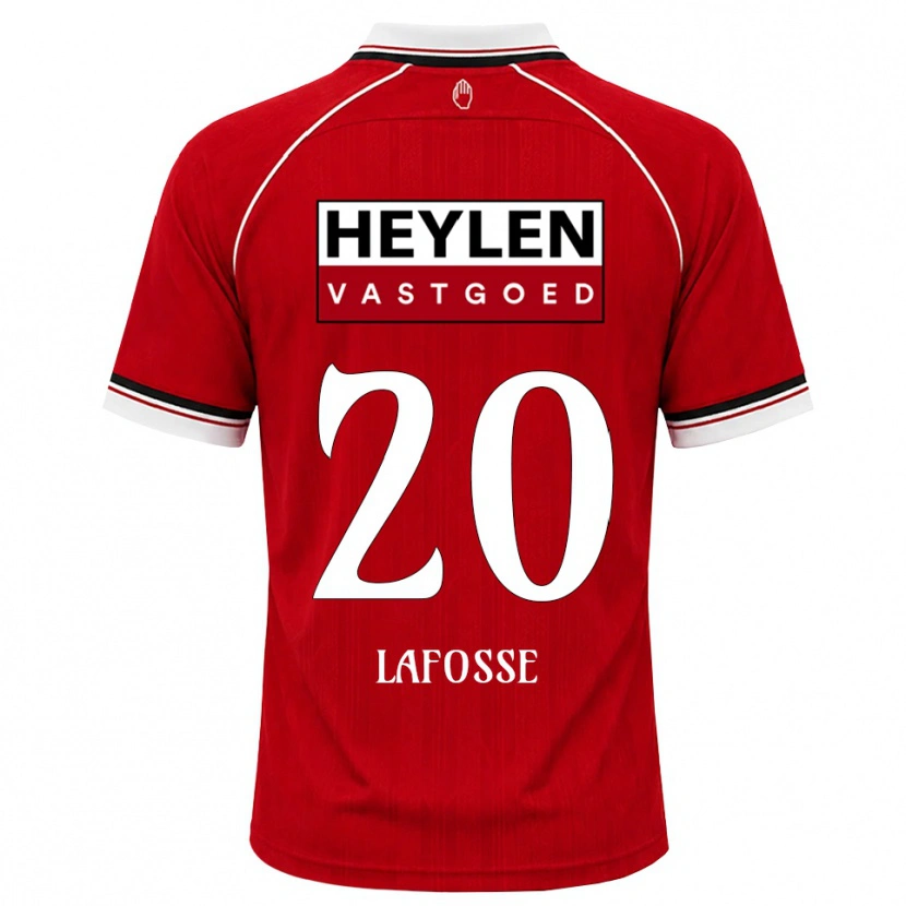 Danxen Uomo Maglia Jarne Lafosse #20 Rosso Bianco Nero Kit Gara Home 2026/27 Maglietta