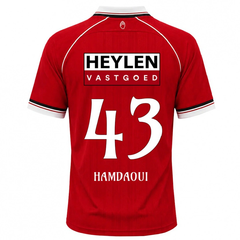 Danxen Uomo Maglia Youssef Hamdaoui #43 Rosso Bianco Nero Kit Gara Home 2026/27 Maglietta