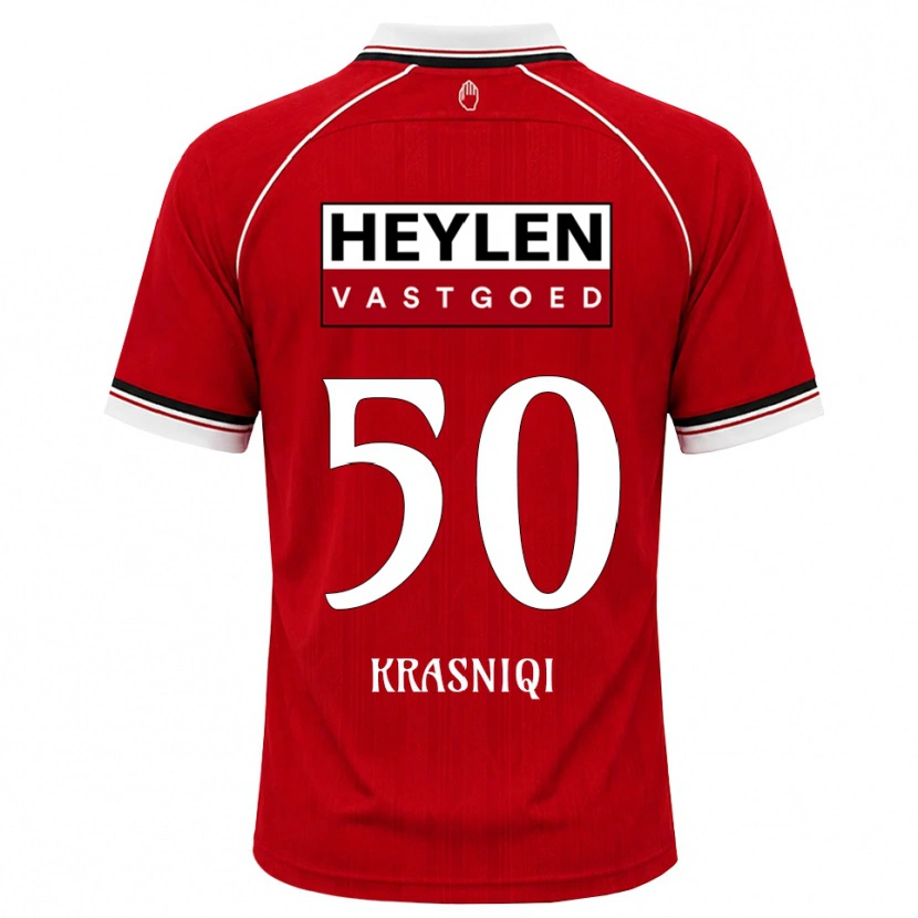 Danxen Uomo Maglia Laurit Krasniqi #50 Rosso Bianco Nero Kit Gara Home 2026/27 Maglietta