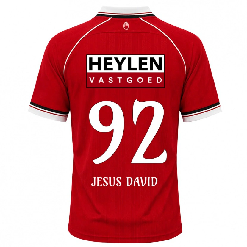 Danxen Uomo Maglia Gabriel Jesus David #92 Rosso Bianco Nero Kit Gara Home 2026/27 Maglietta