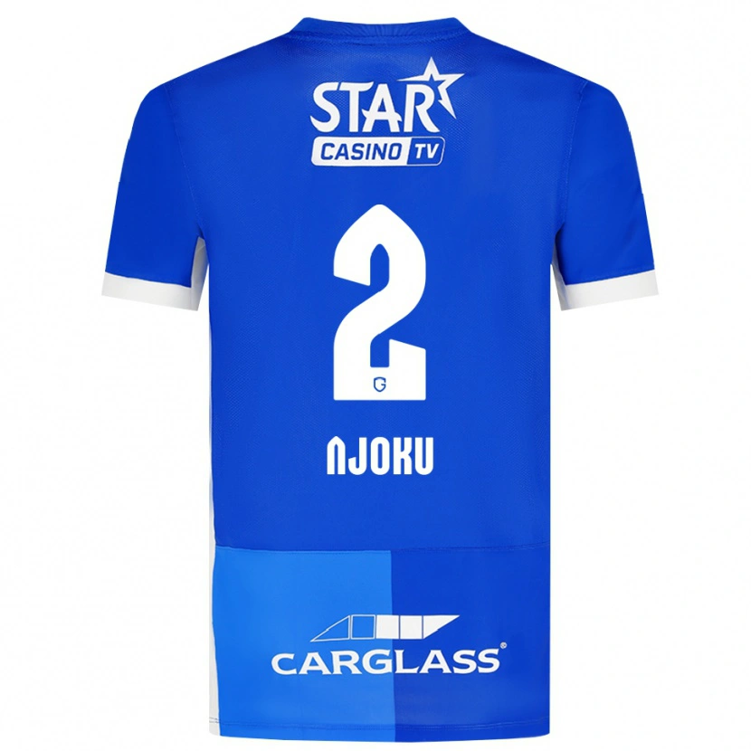 Danxen Uomo Maglia Junior Njoku #2 Blu Medio Blu Reale Bianco Kit Gara Home 2026/27 Maglietta