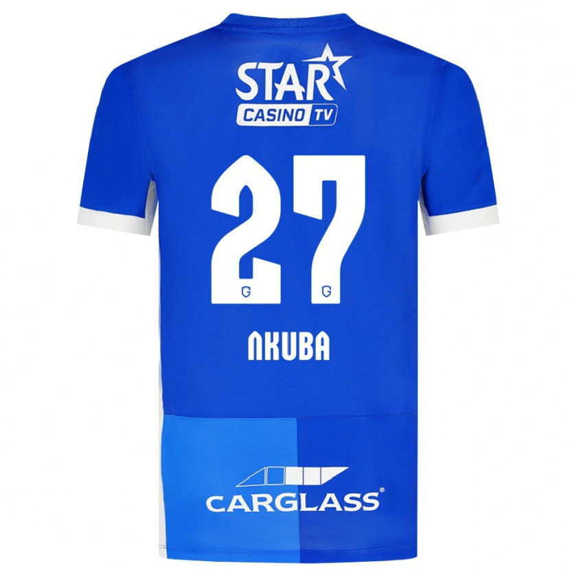 Danxen Uomo Maglia Ken Nkuba #27 Blu Medio Blu Reale Bianco Kit Gara Home 2026/27 Maglietta